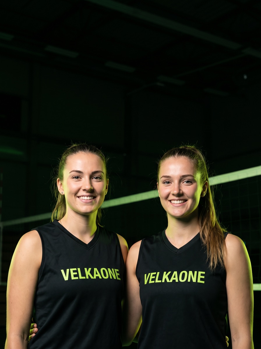 Squadra di pallavolo Velkaone schierata in palestra